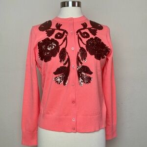 Fabulous Rare and Extraordinary!  J Crew Coral Cardigan Sz L